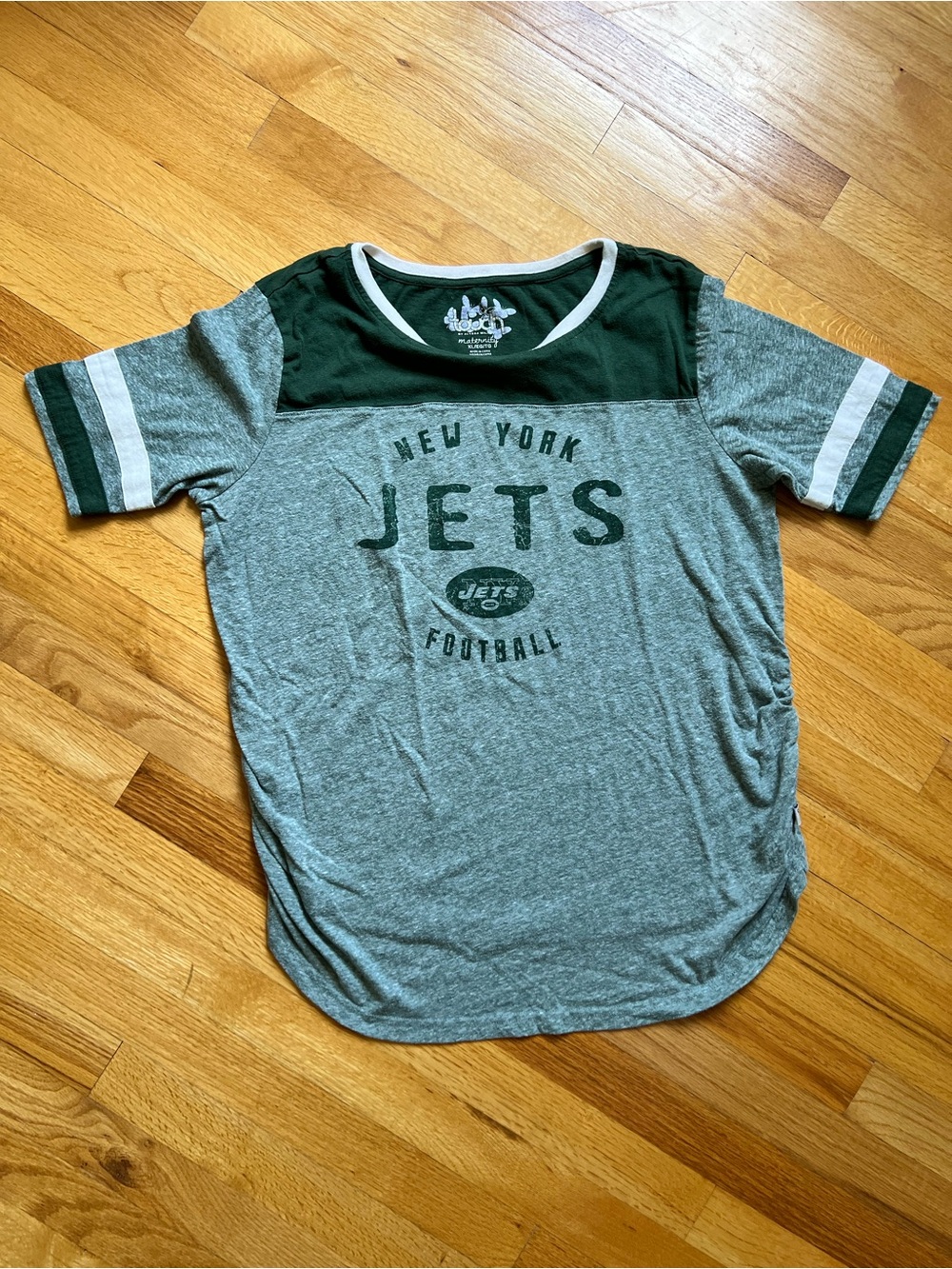 New York Jets XL MATERNITY Green Football Tee